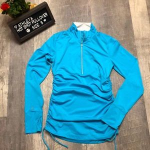 Athleta Hot Shot Half Zip Pullover Size Small Blue Athletic Workout Flattering